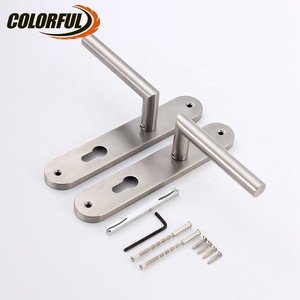 High quality stainless steel hollow lever door lock handle with plate