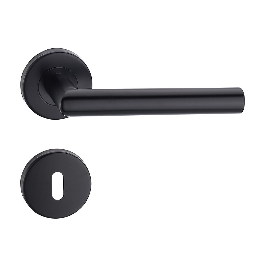 stainless steel interior bedroom matt black door lever handle