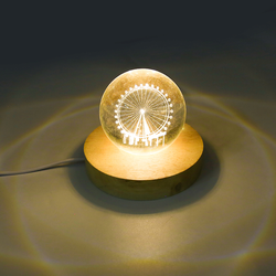 Natural Indoor 3d Night Light Ellipse Lamp Socket For Acrylic Plate Usb Base Lamp Wooden