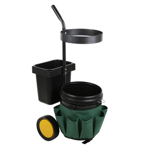 RH-20A 40KG steel dismountable multifunctional garden cart two wheel garden hand cart with bucket bag trolley tool trolley