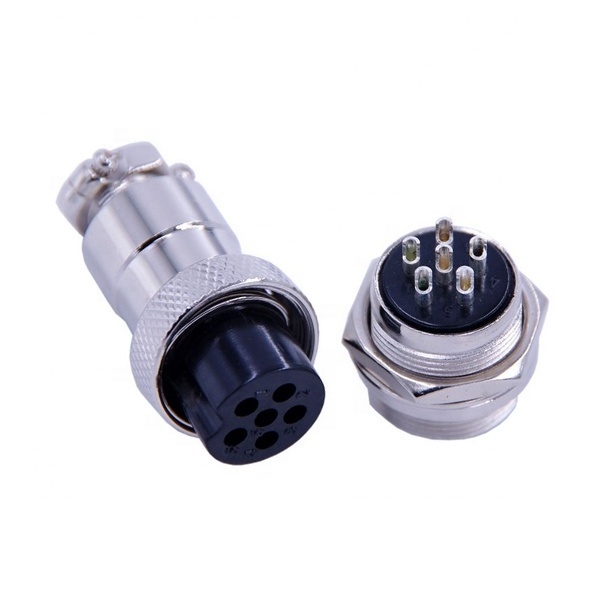 Standard Type GX20 6 Pin Socket Plug Waterproof GX20 6 Pin Aviation Connector