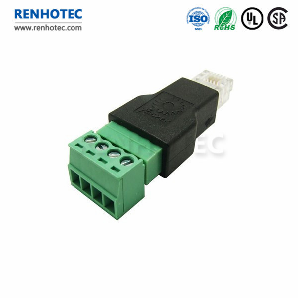 RJ11 to Screw Terminal Adaptor RJ11 Male to 4 Pin Connector RJ11 Splitter Adapter Socket CAT3 Plug