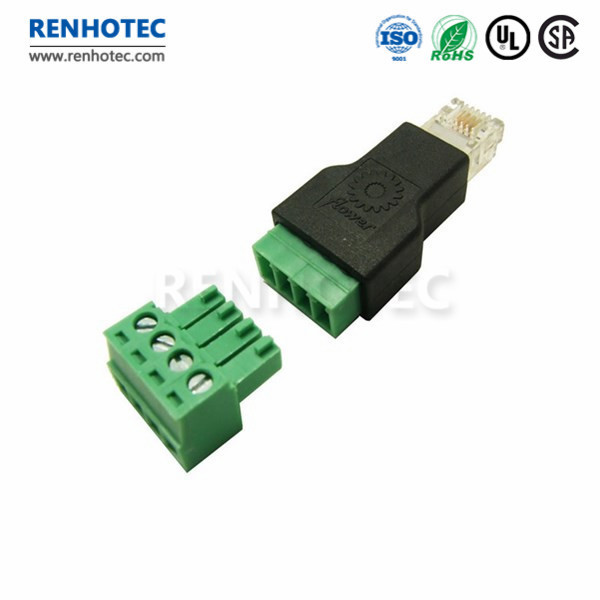 RJ11 to Screw Terminal Adaptor RJ11 Male to 4 Pin Connector RJ11 Splitter Adapter Socket CAT3 Plug