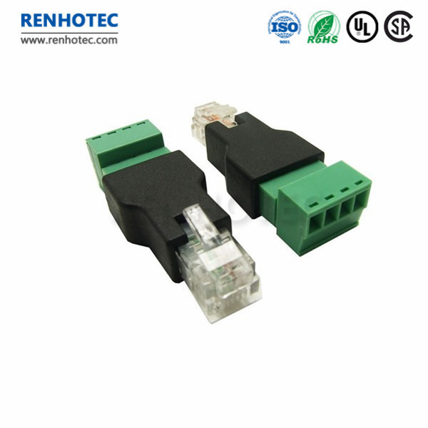 RJ11 to Screw Terminal Adaptor RJ11 Male to 4 Pin Connector RJ11 Splitter Adapter Socket CAT3 Plug