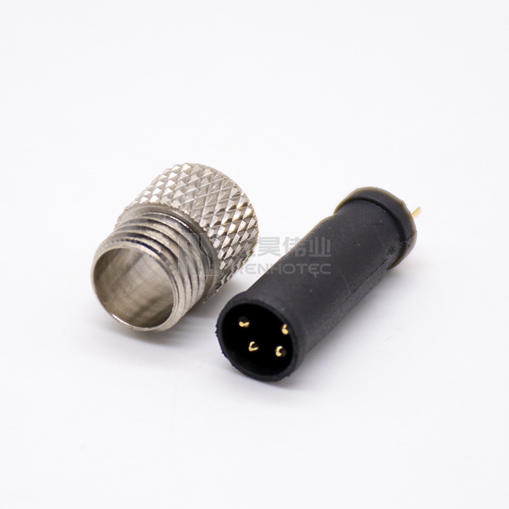 4way M8 Push Pull Electrical Connector Plug Male Cable Connector