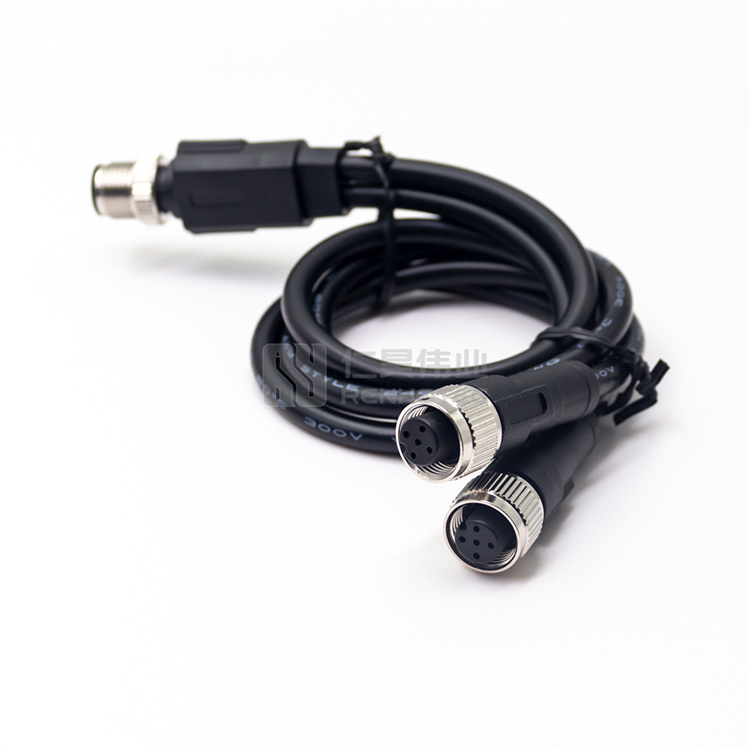 M12 Connector 5 Pole Y IP68 Male to 2 Female Cable