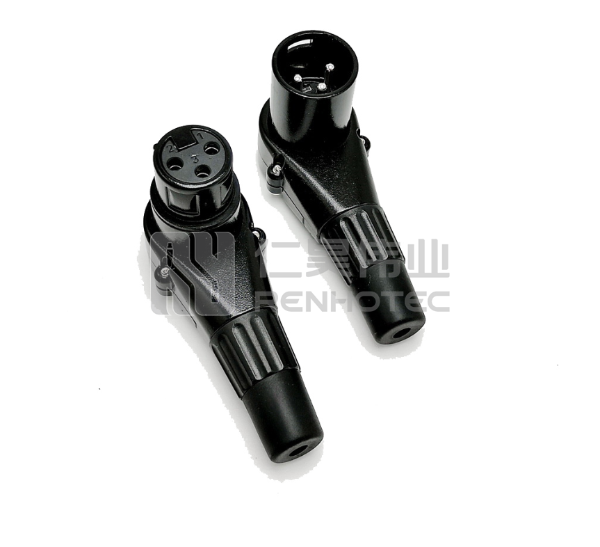 Right Angle XLR Microphone Small Connector Short