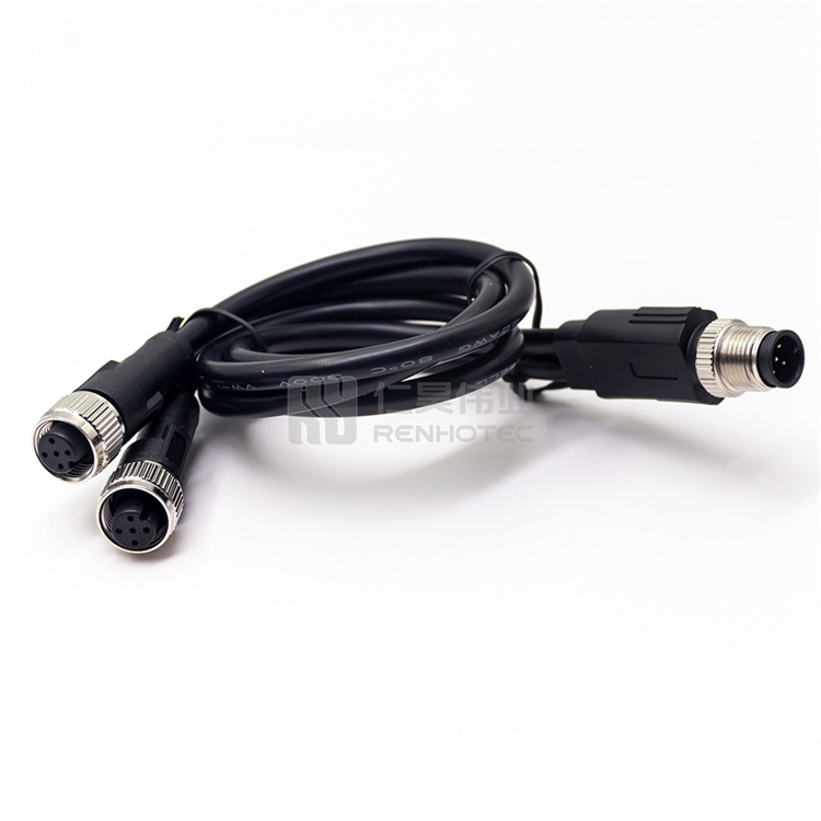 M12 Connector 5 Pole Y IP68 Male to 2 Female Cable