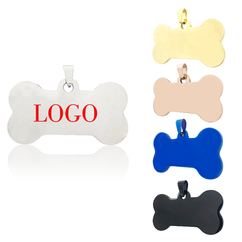 Most Popular Engraved Logo Custom Metal Dog Tag For Engraving Stainless Steel Split Name Tag with Chain