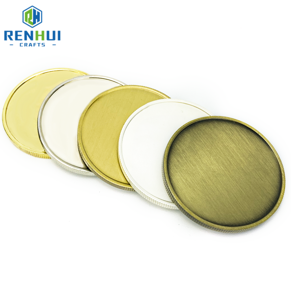 Engravable Coins Custom Round Gold Silver Copper Metal Plated Brass Blank Challenge Coin