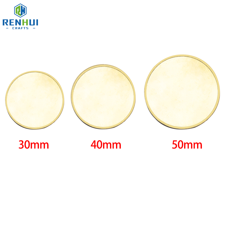 Custom No Minimum Quantity 30mm 40mm 50mm Brass Sliver Coin Blanks Metal Blank Challenge Coin