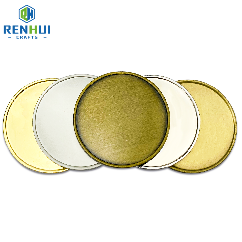 Engravable Coins Custom Round Gold Silver Copper Metal Plated Brass Blank Challenge Coin