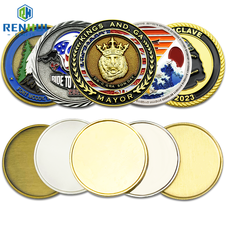 Factory Free Designed High Quality Hot Sale Collectible Metal  Craft Double Coin Blanks Custom Souvenir Gift Challenge Coin