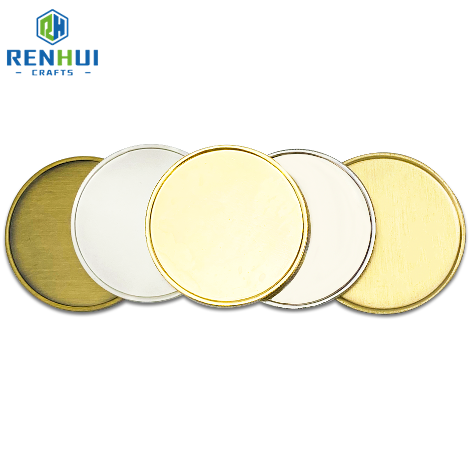 Engravable Coins Custom Round Gold Silver Copper Metal Plated Brass Blank Challenge Coin