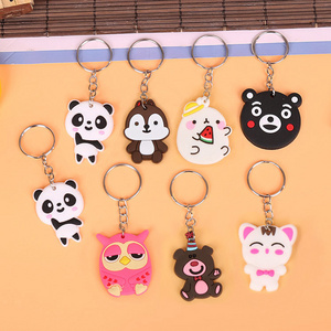 RENHUI Teddy Rubber Care Kawaii Cartoon Bears Pvc Cute Teddy Bear Keyring Key Ring Custom Keychains Key Chains With Custom Logo