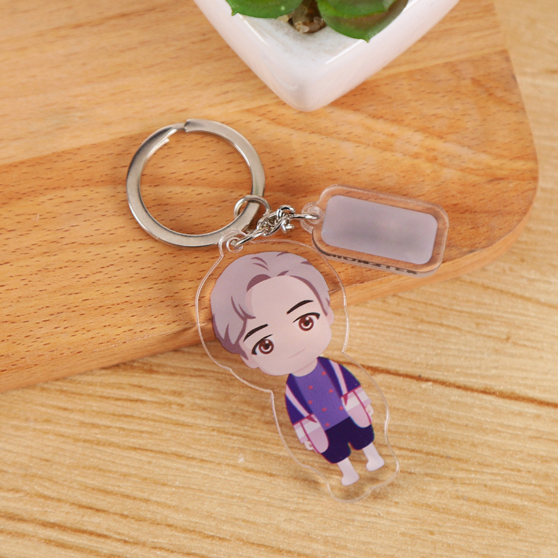 Custom Promotional Blank Kpop Designer Anime Character Kawaii Clear Resin Plastic Acrylic Kpop Keychain