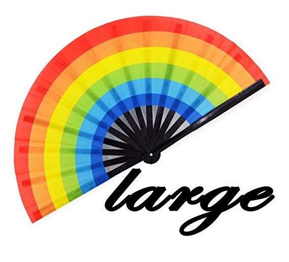 2024 Pride Day Products Lgbtq Lesbian Rainbow Gay Large Lgbt Hand Fans Pride Fan