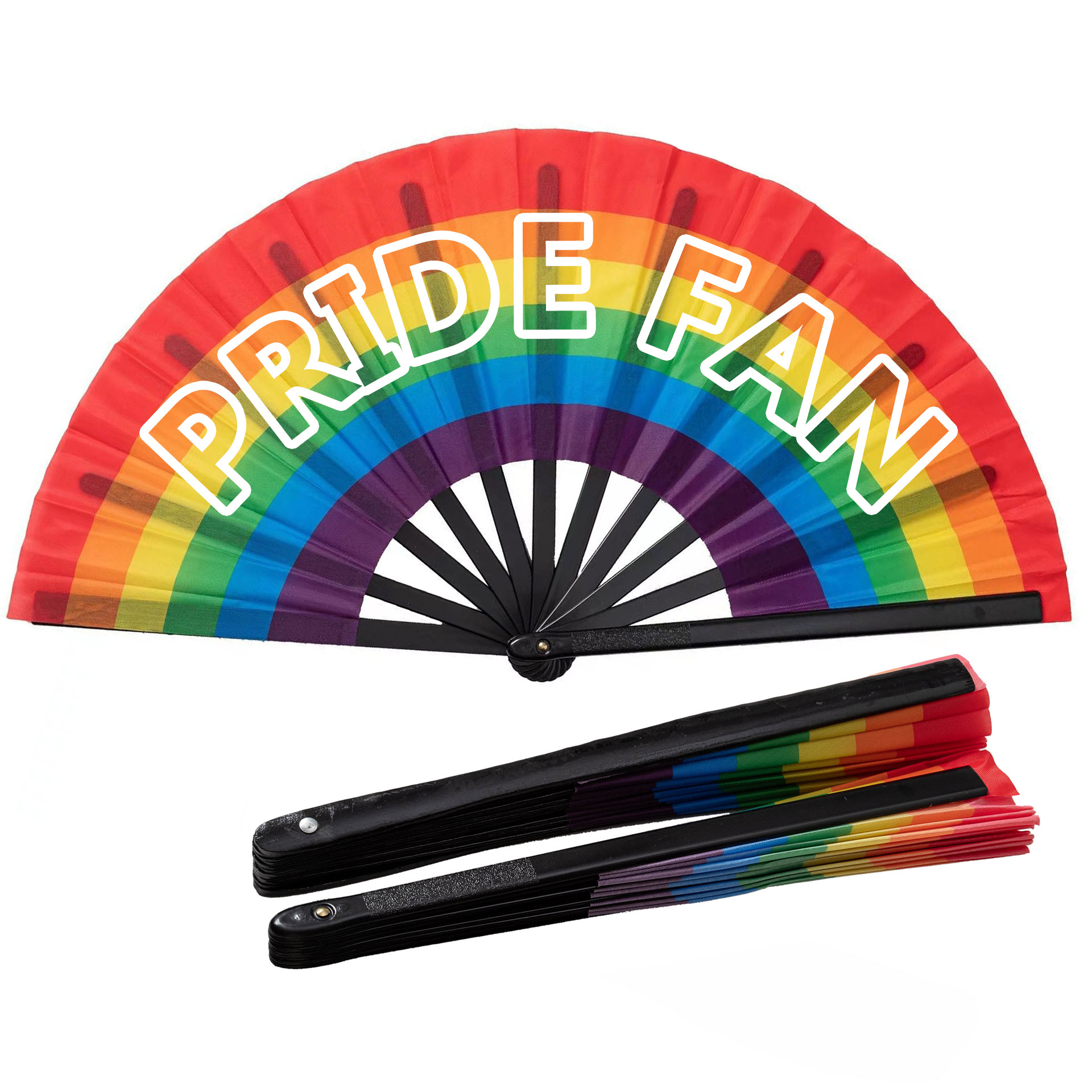 2024 June Pride Month Day Gift Products Rainbow Lesbian Custom Lgbt Hand Fans Pride Fan