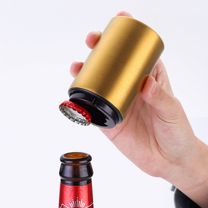 Custom Logo Shape Openers Multi Function Auto Pro Press Luxury Speed Can Beer Push Down Automatic Custom Bottle Opener