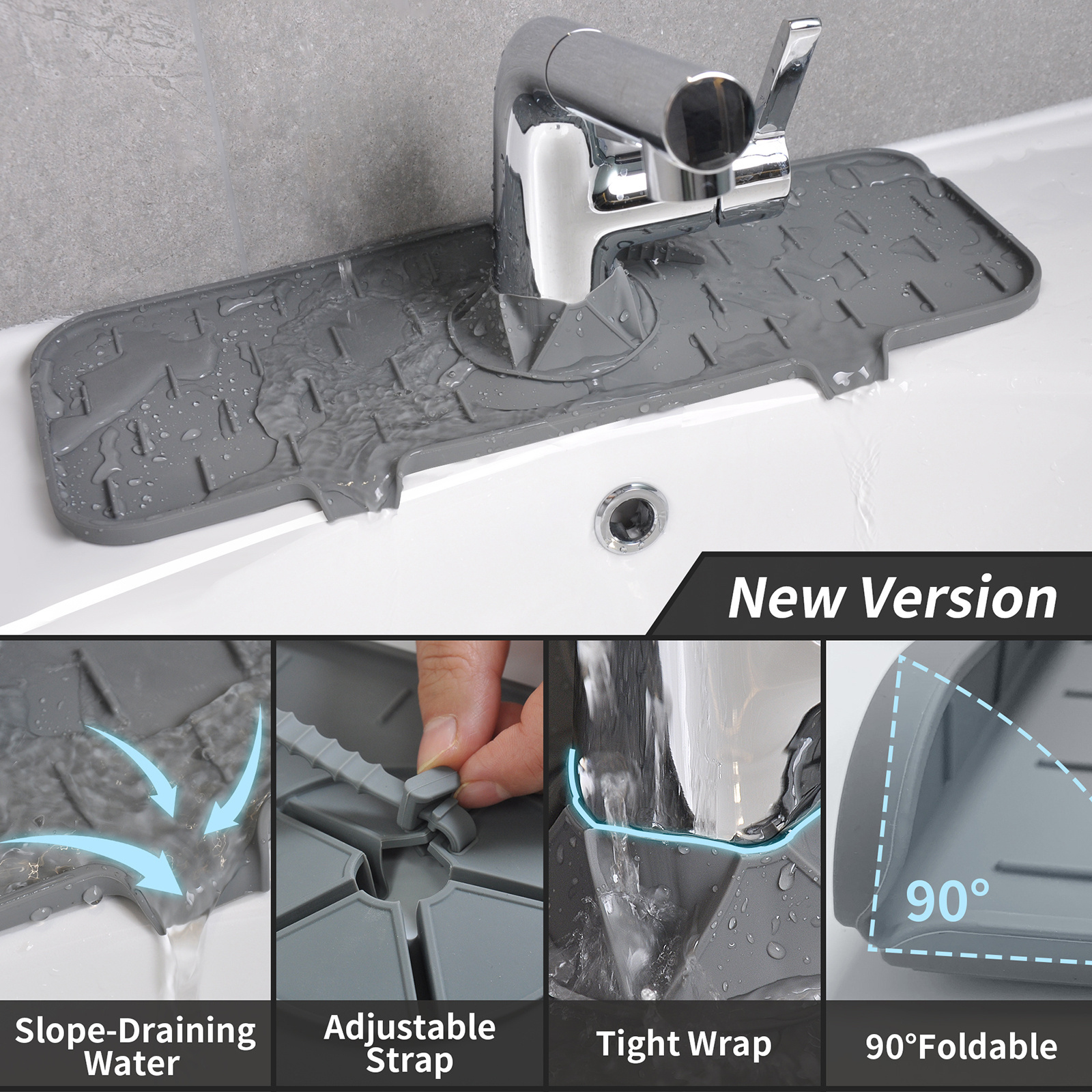 kitchen sink faucet silicon drying splash pad guard protector absorbent silicone faucet splash guard drip catcher mat