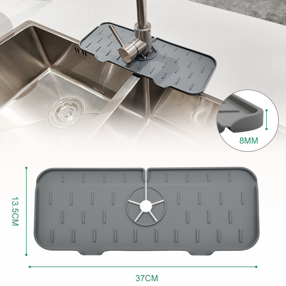 Drip protector splash dish drying countertop pad kitchen washable catcher mat water silicone sink faucet  splash guard absorbent