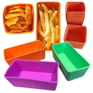 Leakproof lunchbox silicone divider fruit boxes dips containers small snack condiment containers set salad dressing