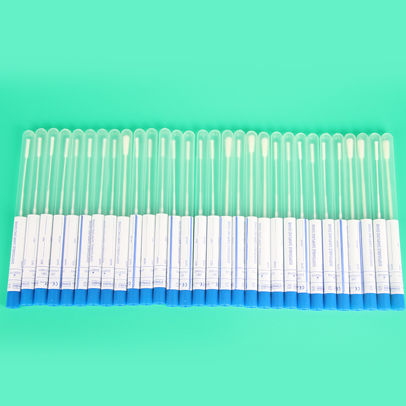 Disposable medical clinical virus sampling test swab stick flocked nasal swab collection kit