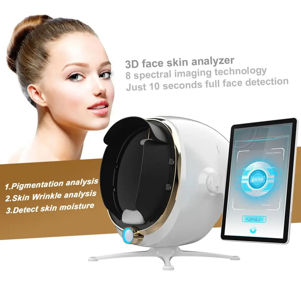 2023 New Portable 3d AI Wood Lamp Skin Detector Tester Analyzer Reveal Facial Scanner Face Camera Visia Skin Analysis Machine