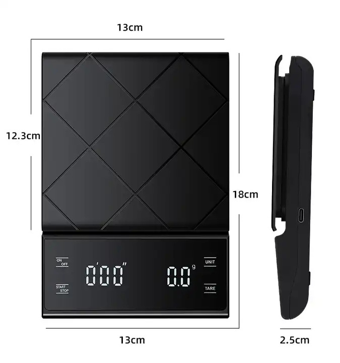 High Accuracy  Electronic Mini Smart Digital Best Coffee Scale  0.1g/3Kg Kitchen Coffee Scale Timer