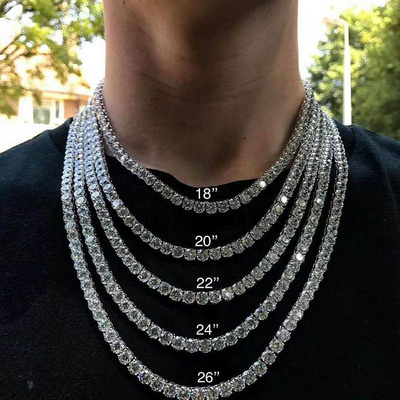 ice tennis chain jewelry 5MM men's hip hop rap singer Necklace