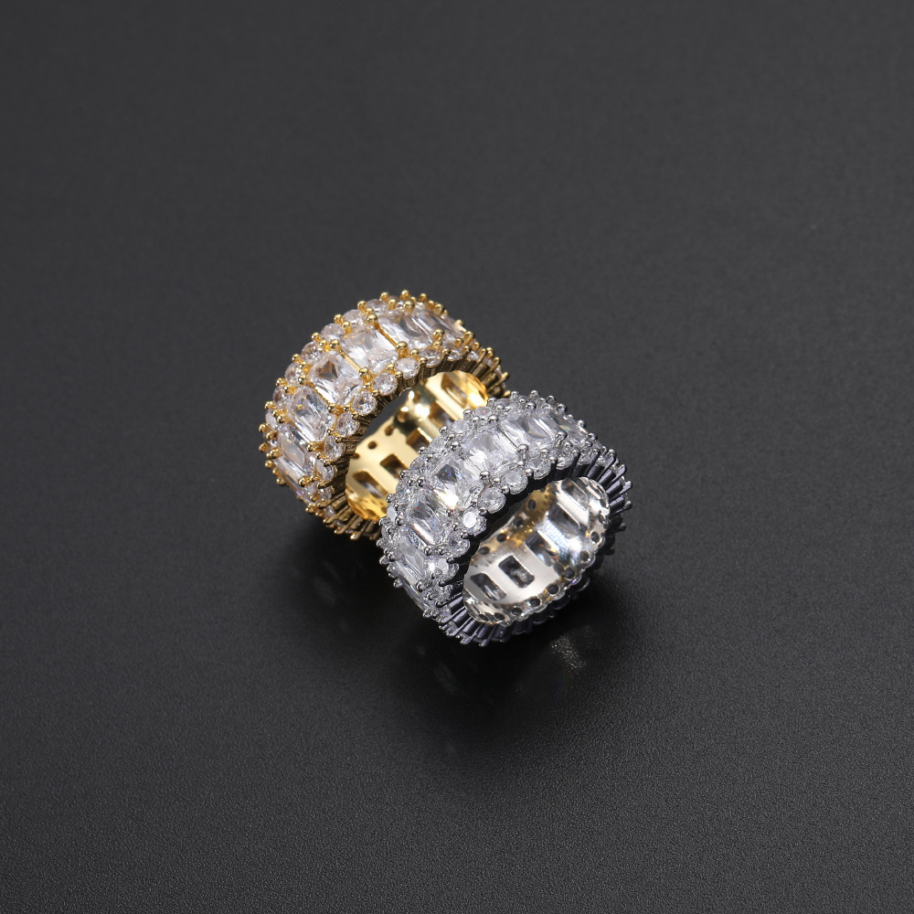 Men Gold Plated icy Zircon Diamond Jewelry Ring For Hip Hop Jewelry