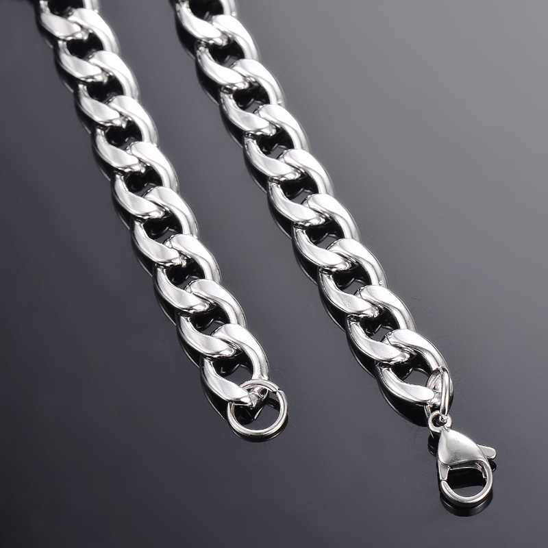 Curb Cuban Mens Necklace Chain Gold Black Silver Color Stainless Steel Necklaces for Men Fashion Jewelry 3/5/7/9/11mm