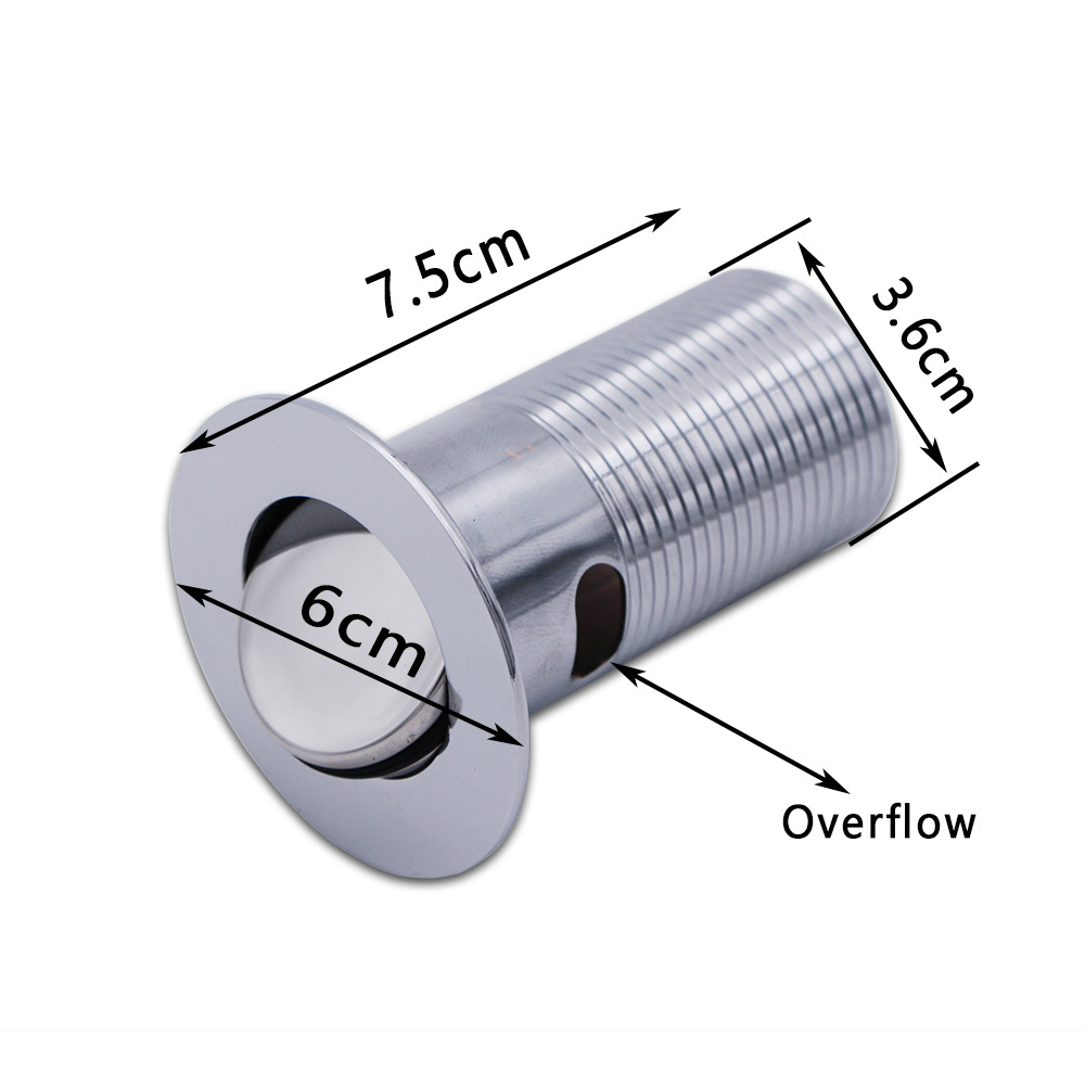 Universal anti-blocked drain filter, washbasin cap, plug and bath valve in stainless steel