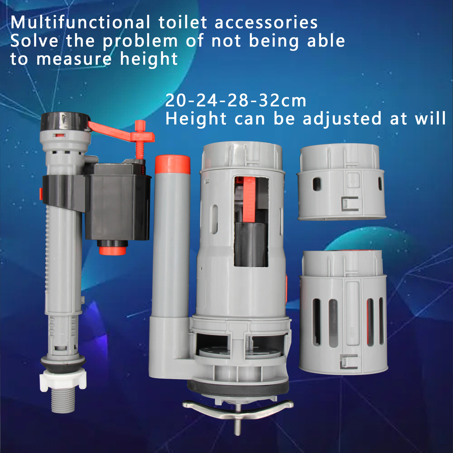 Toilet multi-function valve Dual Flush Repair Kit Toilet Fill Valve Replacement Kit Universal Fill Valve for Toilet Tank