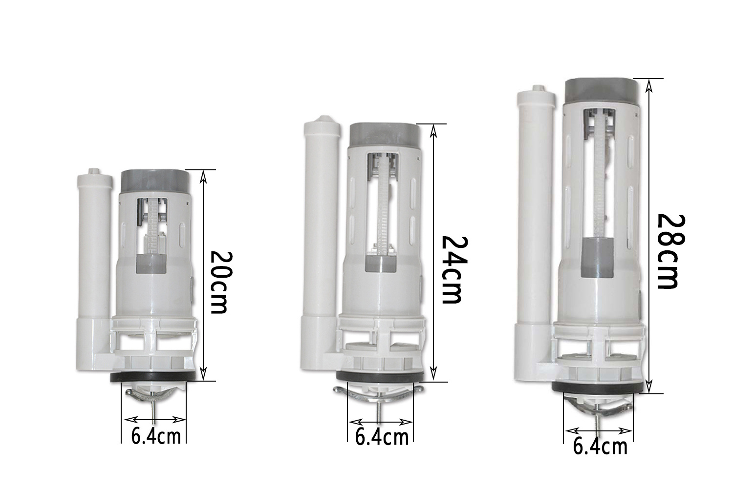 Toilet Flush Valves, 2 Inch Dual Flush Valve Split Push Button Toilet Bottom Inlet Fill Valve Toilet Replacement Parts