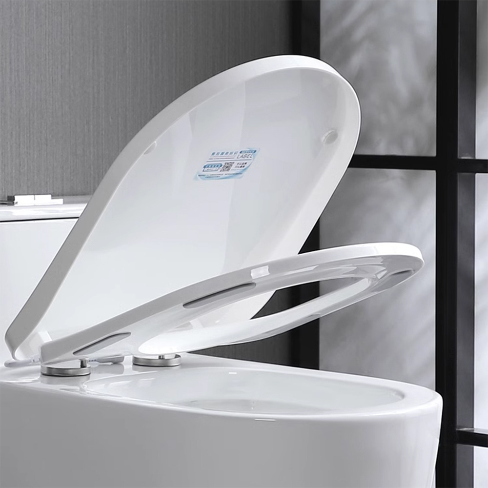 Soft Close Electric Manual Bidet for Elongated Toilet Seat in White Handle Bidet for Bathroom