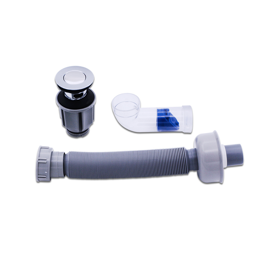 Bathroom Sink side Drain Chrome Lavatory Pop-up Drain with Detachable Basket Stopper, Anti-Explosion and Anti-Clogging Drain