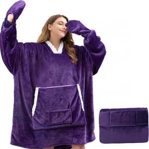 Cozy soft warm giant wearable oodie oversized blanket hoodie with sleeves & huge pockets