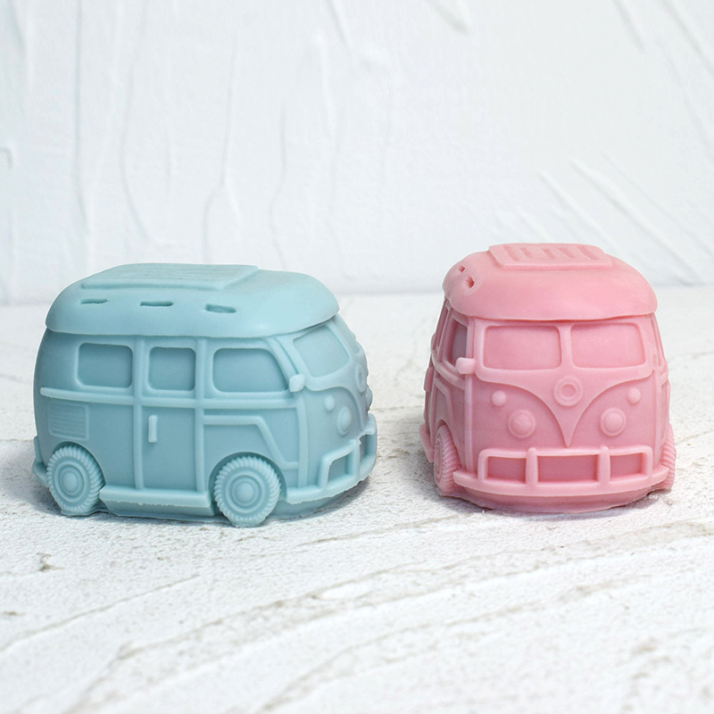 New Design Car Shape Silicone Mold Bus Resin Candle Mould