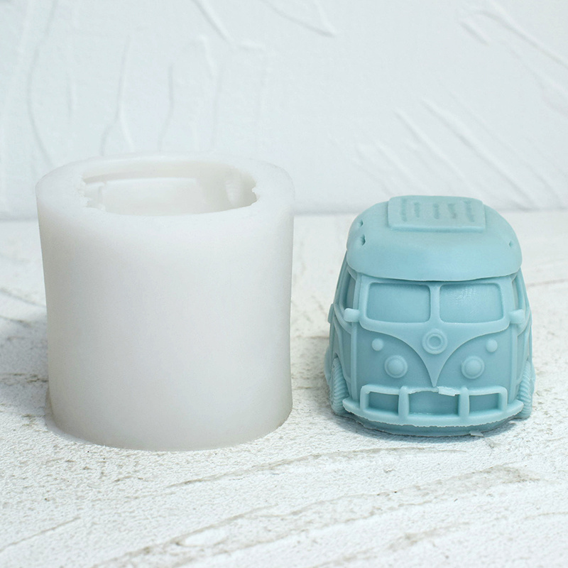 New Design Car Shape Silicone Mold Bus Resin Candle Mould