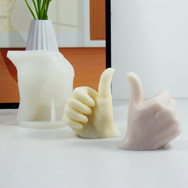 3D Hand Shaped Silicone Mold Gesture Candle Mold Middle Finger Shaped Resin Casting Mould for Candle and Baking Making