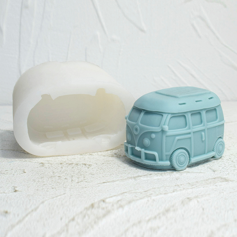 New Design Car Shape Silicone Mold Bus Resin Candle Mould