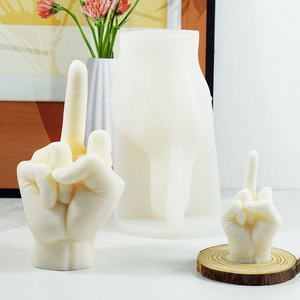 3D Hand Shaped Silicone Mold Gesture Candle Mold Middle Finger Shaped Resin Casting Mould for Candle and Baking Making