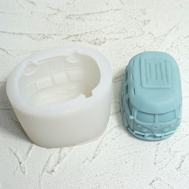 New Design Car Shape Silicone Mold Bus Resin Candle Mould