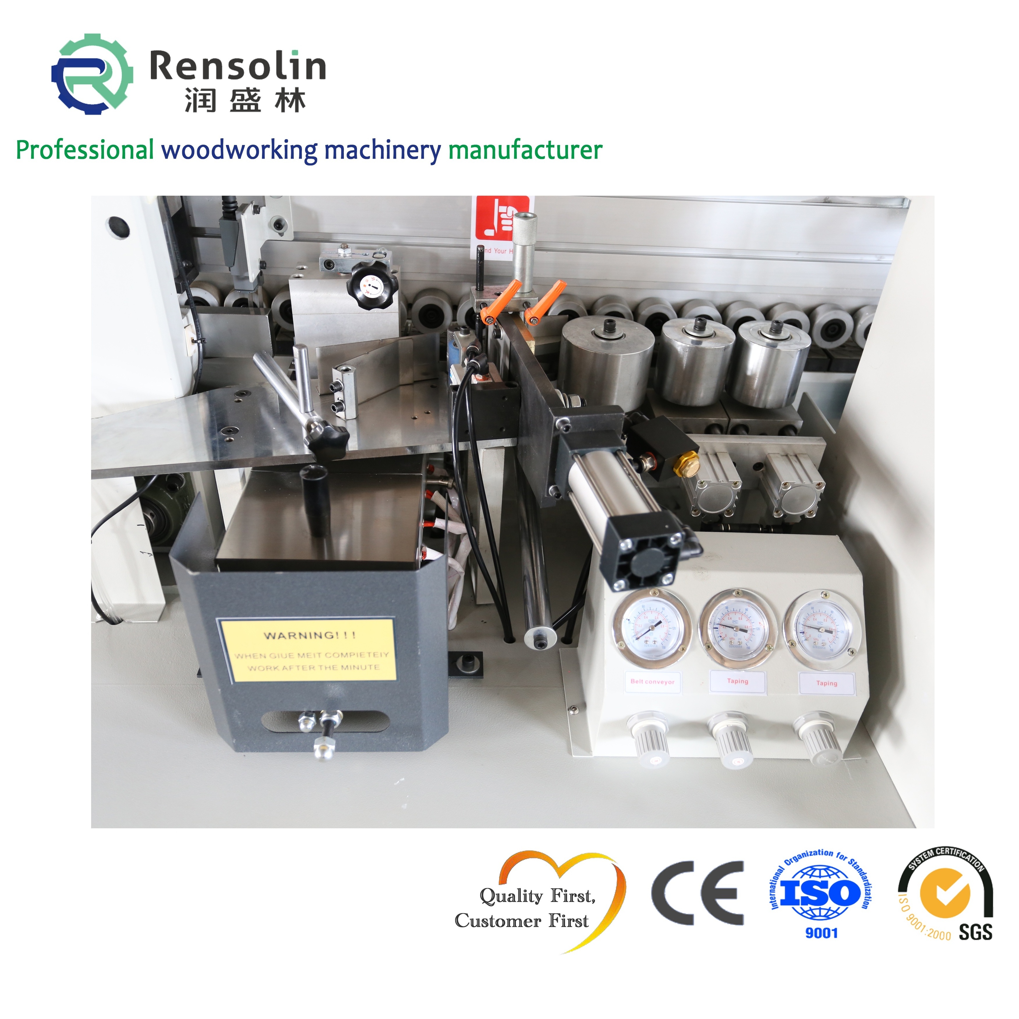 Rensolin corner rounding trimming woodworking machine no glue trace fully automatic edge banding machine edge bander machine