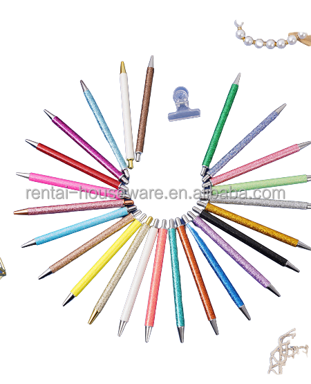 Hot selling air bubbles release pen weeding pen Glitter Wraps Ballpoint Epoxy Click Pen Colors Retractable tool Bling Gift Ink