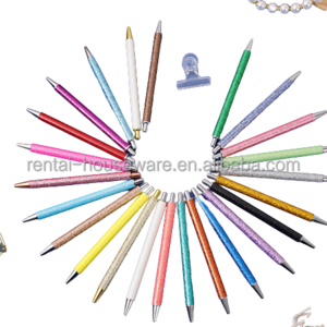 Hot selling air bubbles release pen weeding pen Glitter Wraps Ballpoint Epoxy Click Pen Colors Retractable tool Bling Gift Ink