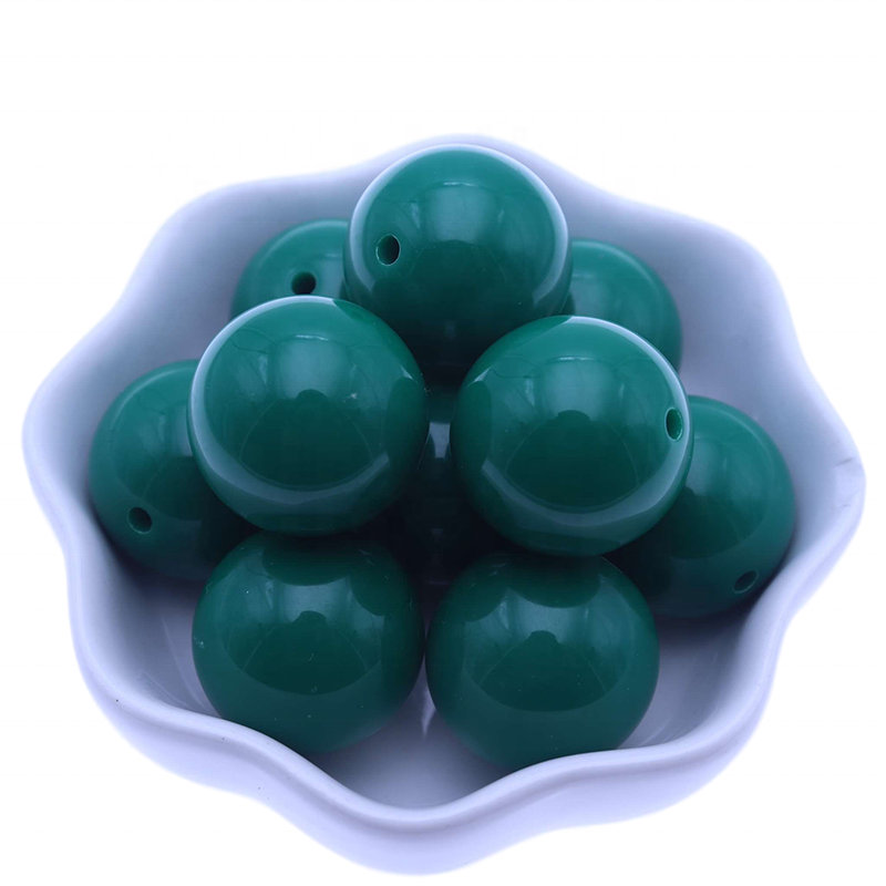 Discounted Cheap Wholesale 20mm Christmas Green Loose Acrylic Gumball Fashion Chunky Beads