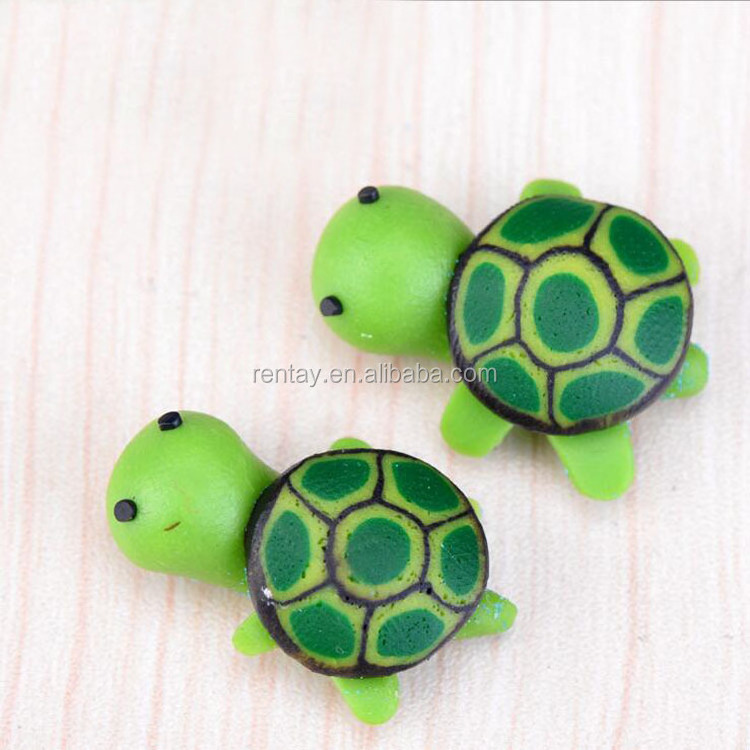 Custom Design 20mm Green Turtle 3D Mini Plastic Jewelry Cartoon Animal Character Kawaii Fashion Resin Figurine