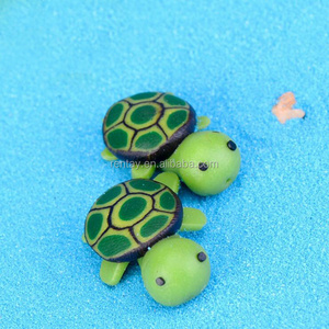 Custom Design 20mm Green Turtle 3D Mini Plastic Jewelry Cartoon Animal Character Kawaii Fashion Resin Figurine